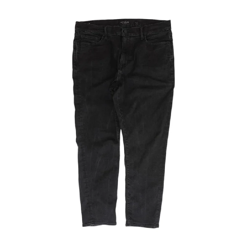 Black Solid Regular Jeans Comfortable Folded Hem Jeans