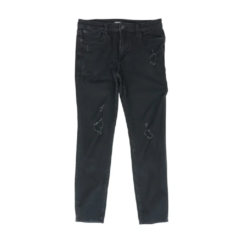 Black Solid Slim Jeans Casual Loose Fit Jeans