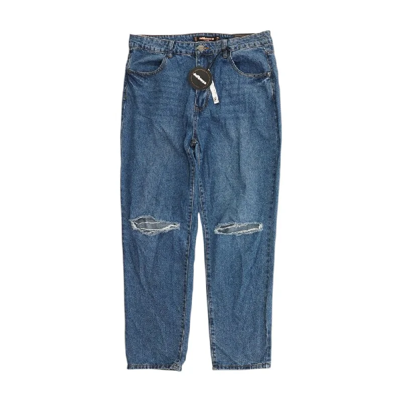 Blue Solid Jeans Fashionable Vintage Wash Jeans