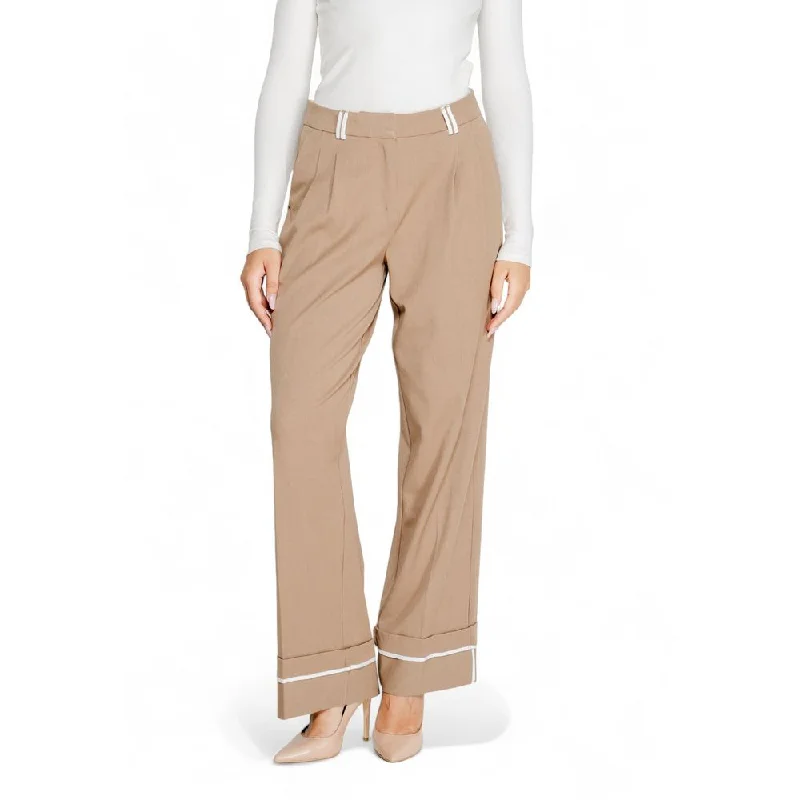Brown Recycled Polyester Jeans & Pant Fashionable White Denim Jeans