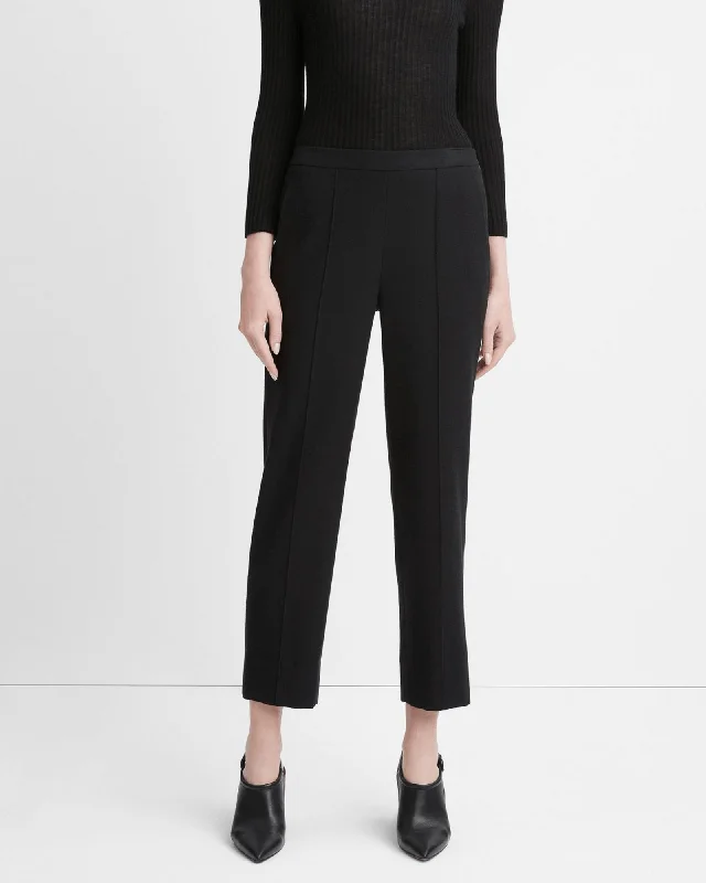 Brushed Mid-Rise Easy Pull On Pant Slim-Fit Khaki Pants