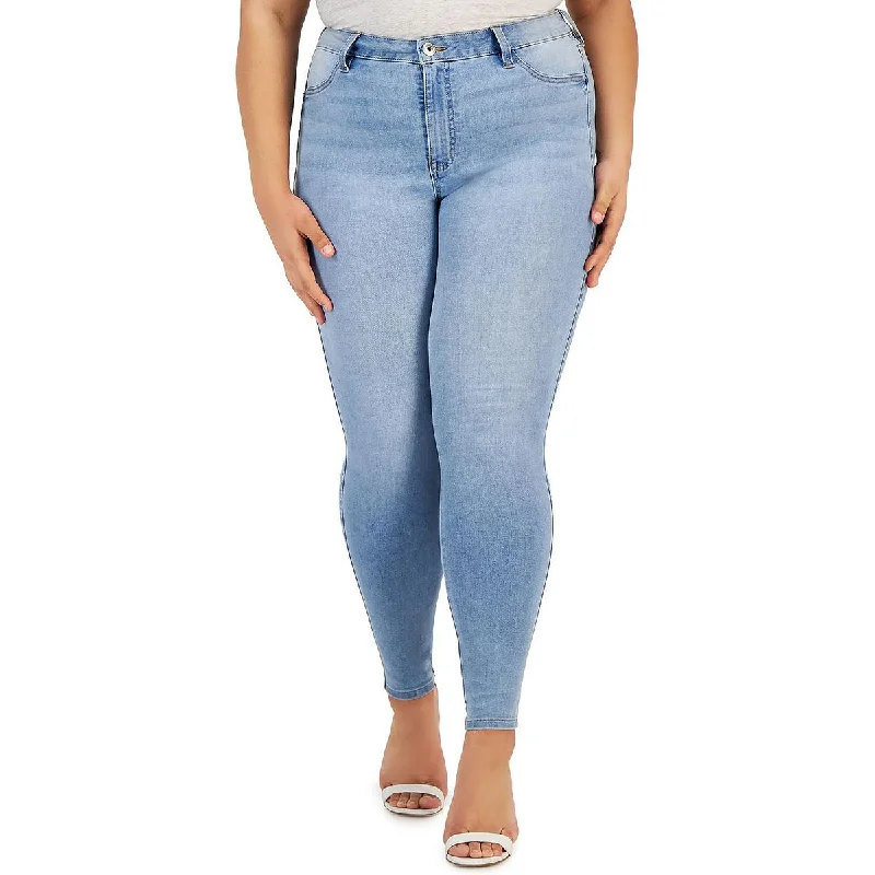 Celebrity Pink Womens Plus High Rise Stretch Skinny Jeans Classic Button Fly Jeans