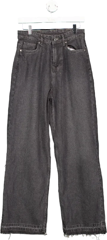Cernucci Grey High Waisted Wide Leg Jeans UK 8 Classic Black Denim Jeans
