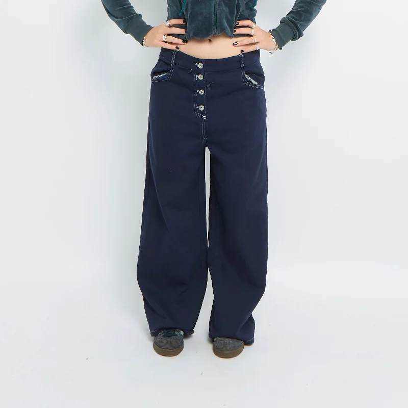 Contrast Stitch Straight Leg Jeans - UK 10 Comfortable Stretch Denim Jeans