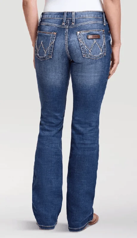 Wrangler Retro Women's Mae Mid Rise MS Stretch Bootcut Jeans 1009MWZMS Trendy Vintage Denim Jeans
