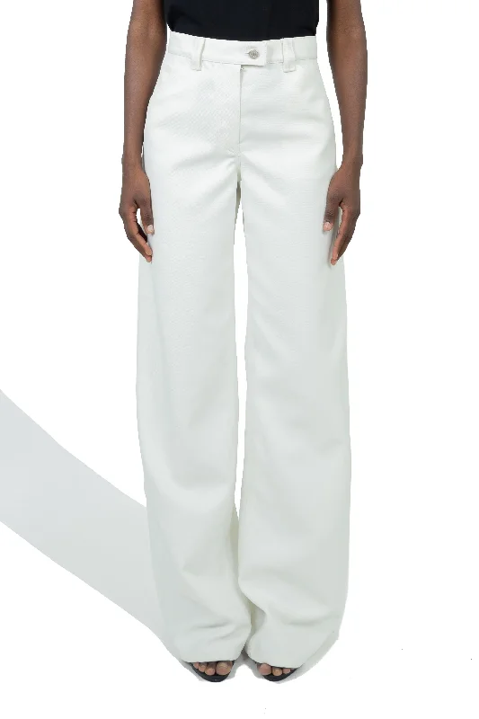 Courrges Pants Twill Baggy Heritage White Casual Sweatpants Style