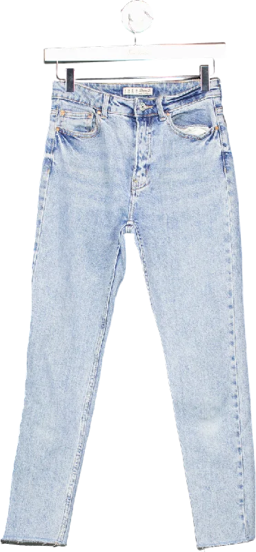 Denim Co. Blue High-Rise Skinny Jeans UK 6 Fashionable Raw Hem Bootcut Jeans