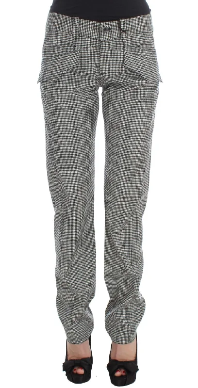 Ermanno Scervino   Checke Cotton Casual Women's Pants Fashionable Sporty Pants