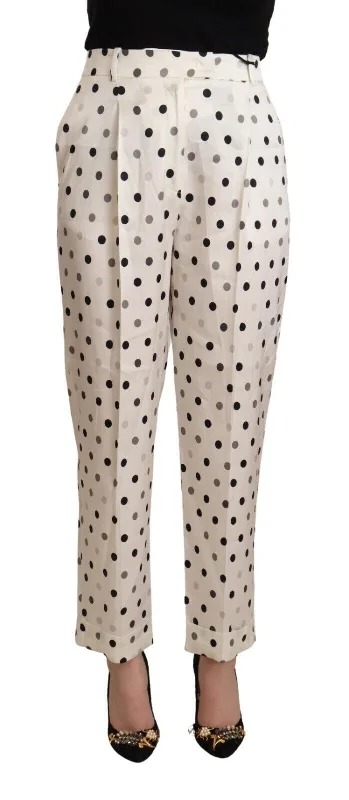 Ermanno Scervino  Polka Dotted High Waist Tape Women's Pants Fashionable Track Pants