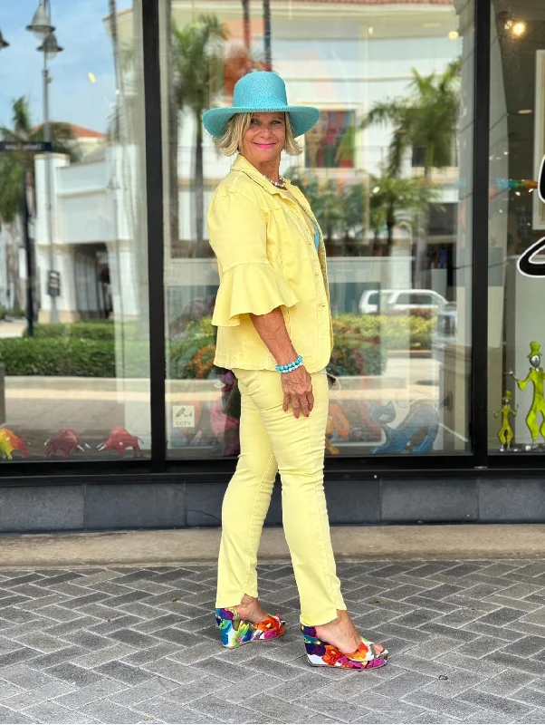 Ethyl The End Yellow Game Pant - Gloss Elegant Trouser Pants