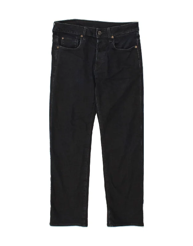 G-STAR Womens Straight Jeans W30 L27 Black Cotton Chic Dark-Wash Skinny Jeans
