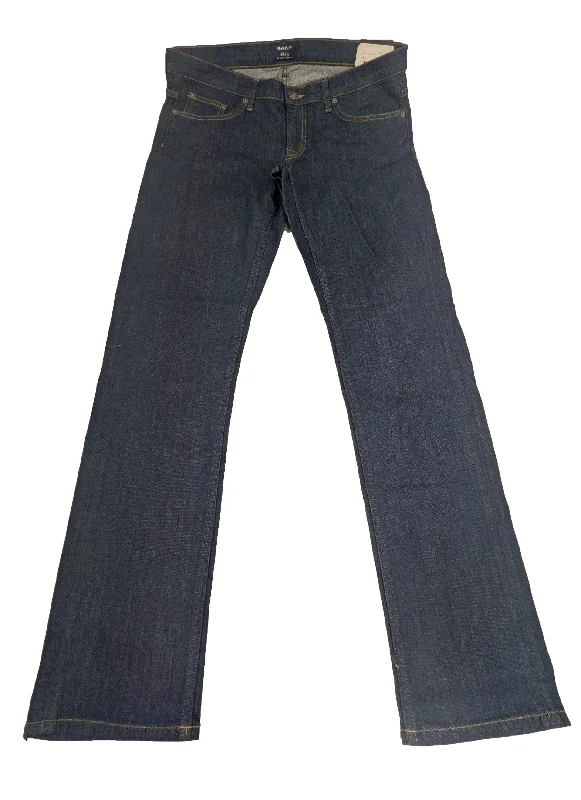 GANT Women's Dark Blue Audrey Denim Pants 410979 Size 30/32 NWT Classic Flared Pants