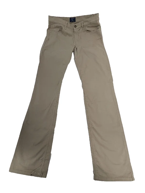 GANT Women's Dark Khaki Dana Classic Pants 410980 Size 28/32 Cozy Maternity Pants