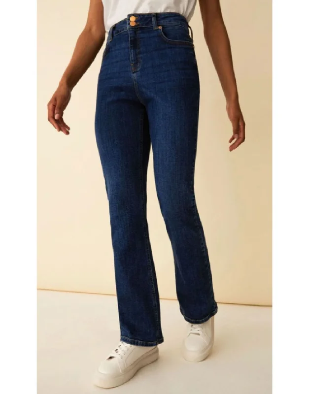 High Rise Slim Fit Jeans in Ink Blue Trendy Colored Denim Jeans
