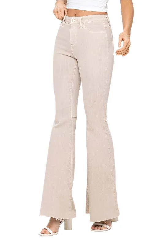 High Rise Super Flare Leg Pants Soft Wool Pants
