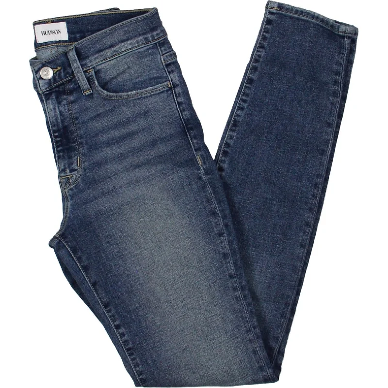 Hudson Womens Blair High-Rise Medium Wash Skinny Jeans Chic Cropped Jeans