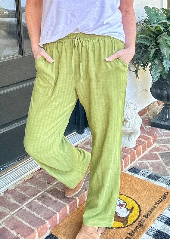 Kori Casual Pants - Sage Green Trendy Palazzo Pants