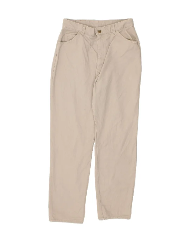 L.L.BEAN Womens High Waist Tapered Jeans US 16 Large W32 L33 Beige Cotton Comfortable Dark Wash Jeans