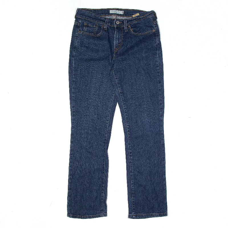 LEVI'S 505 Jeans Straight Leg Blue Denim Regular Straight Womens W30 L29 Fashionable Distressed Jeans