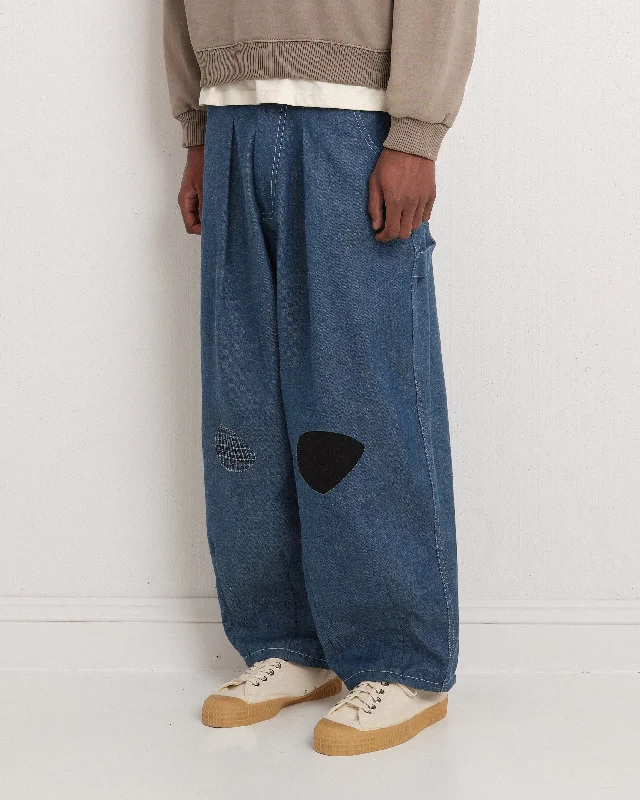 Lush Carpenter Pants - Indigo Denim Scarecrow Trendy Tapered Pants