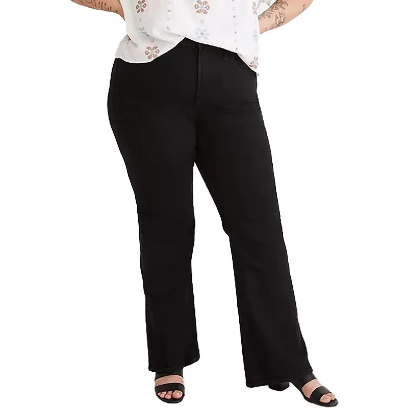 Madewell Womens Plus Mid-Rise Stretch Flare Jeans Fashionable Mom Jeans