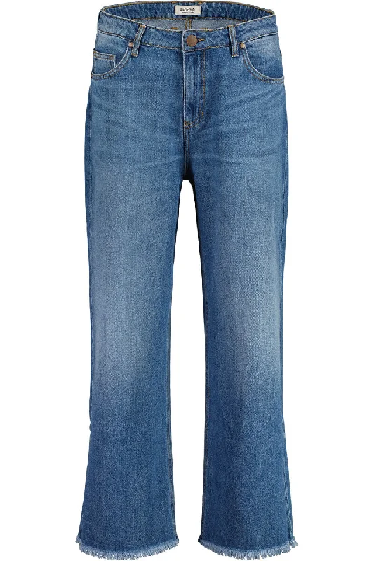 W's TisensM. Eco Washed Denim Pants - 100% Organic Cotton High-Waist Yoga Pants