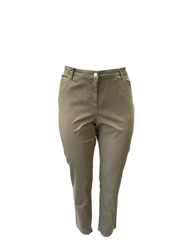 Marina Rinaldi Women's Beige Recoaro Straight Leg Pants NWT Elegant Palazzo Trousers