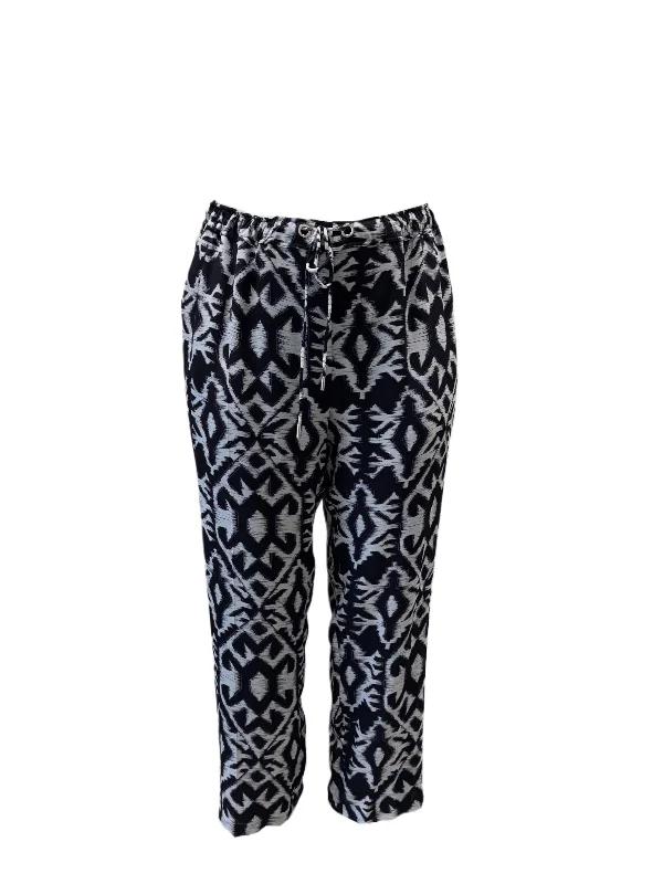 Marina Rinaldi Women's Black Riccioli Straight Leg Pants NWT Lightweight Linen Pants
