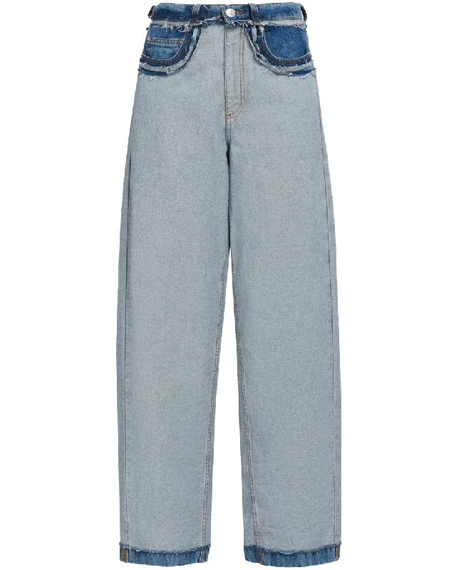 Low Rise Inside-Out Jean in Azure Stylish High-Waist Skinny Denim