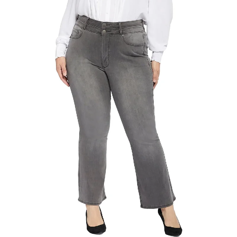 NYDJ Womens Plus Ava High-Rise Slimming Flare Jeans Fashionable Slouchy Fit Jeans
