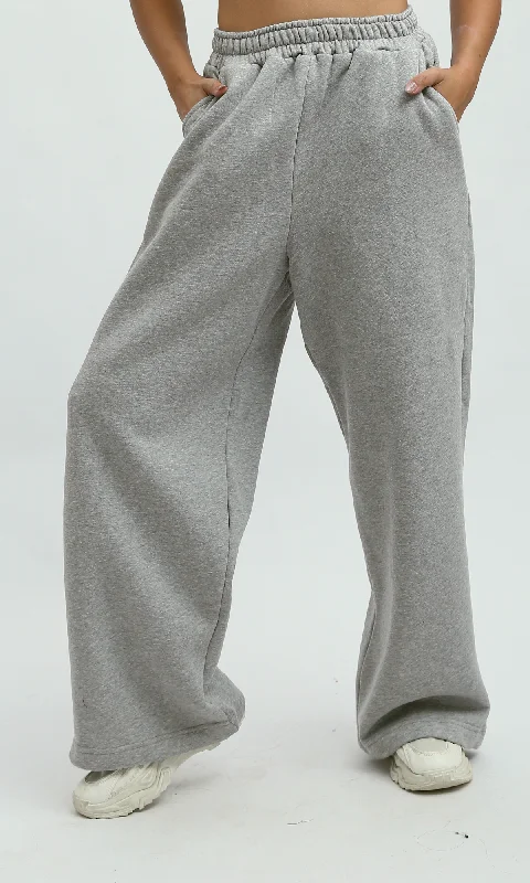 O199400 Heather Grey Cotton Jogger Pants Elegant Dress Pants