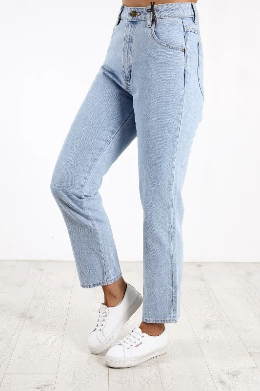 Original Straight Jean Sunday Blue Comfortable Distressed Straight-Leg Jeans