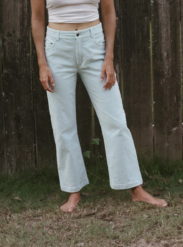 Parliamentia Corduroy Pants - Almost Blue Trendy Wide-Legged Trousers