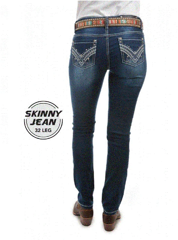 PCP2201018 Pure Western Women's Harlee Skinny Jean Fashionable Distressed Jeans