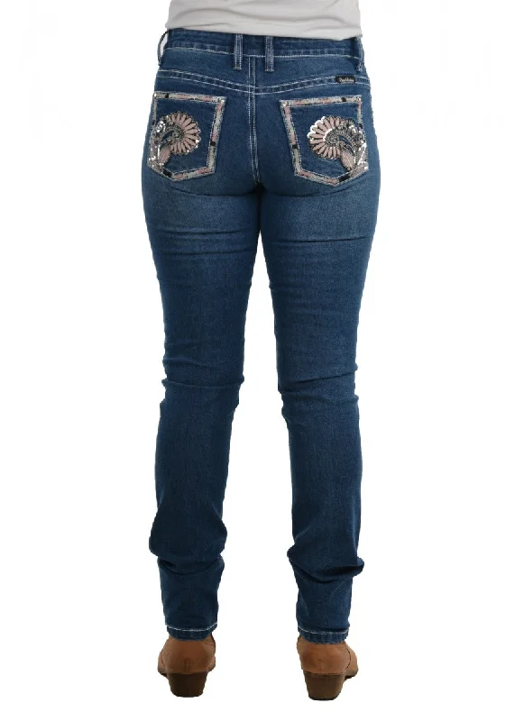 PCP2201420 Pure Western Women's Shailene Skinny Jean Comfortable Drawstring Waist Jeans