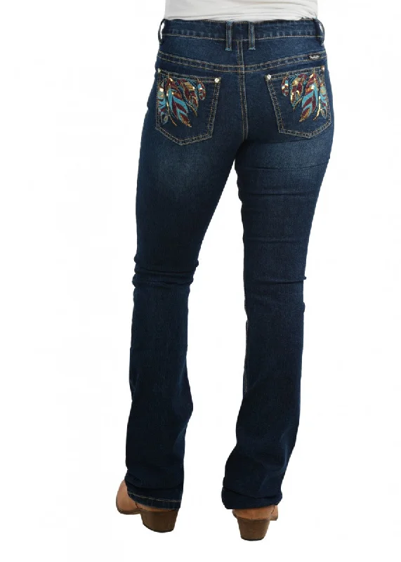 PCP2208421 Pure Western Women's Lucinda Jean Straight Leg 32' Classic Button Fly Jeans
