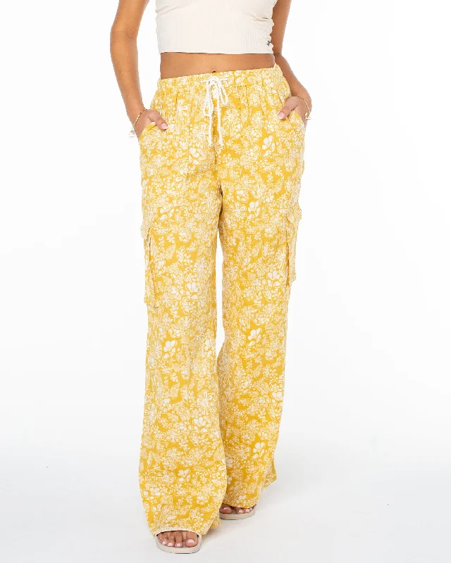 Precious Cargo Printed Pants - Sauterne Cozy Lounge Pants
