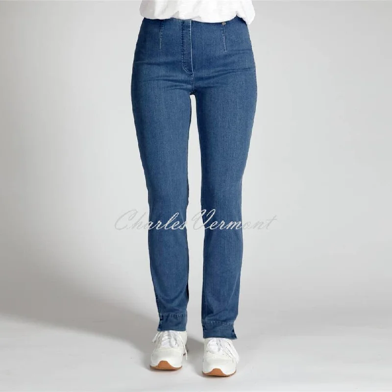 Robell Marie Full Length Jean 51639-5448-64 (Blue Denim) Comfortable Low-Rise Jeans
