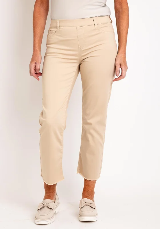 Soyaconcept Nadira Ankle Grazer Straight Jeans, Beige Cozy Wide-Legged Jeans