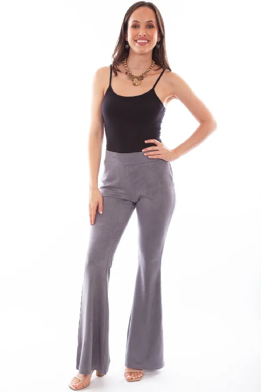 Scully Womens Grey Polyester Bell Bottom Pants Formal Slim Pants