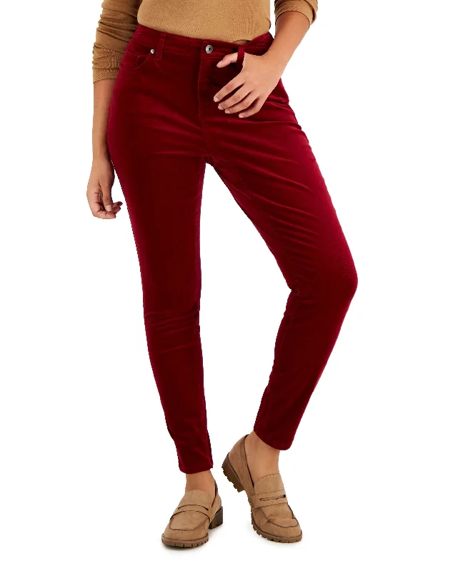 Style & Co Womens Curvy Fit Corduroy Skinny Pants Comfortable Denim Trousers