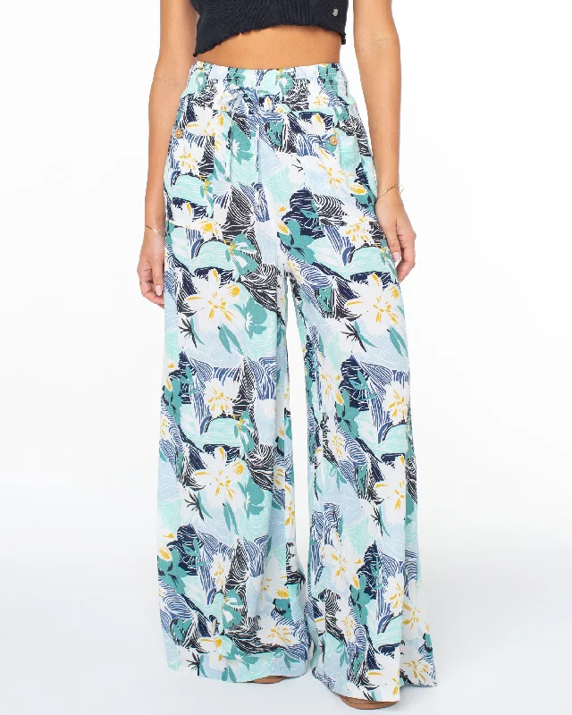 Sunset Daze Wide Leg Pants - Infinity Blue Comfy Cargo Trousers