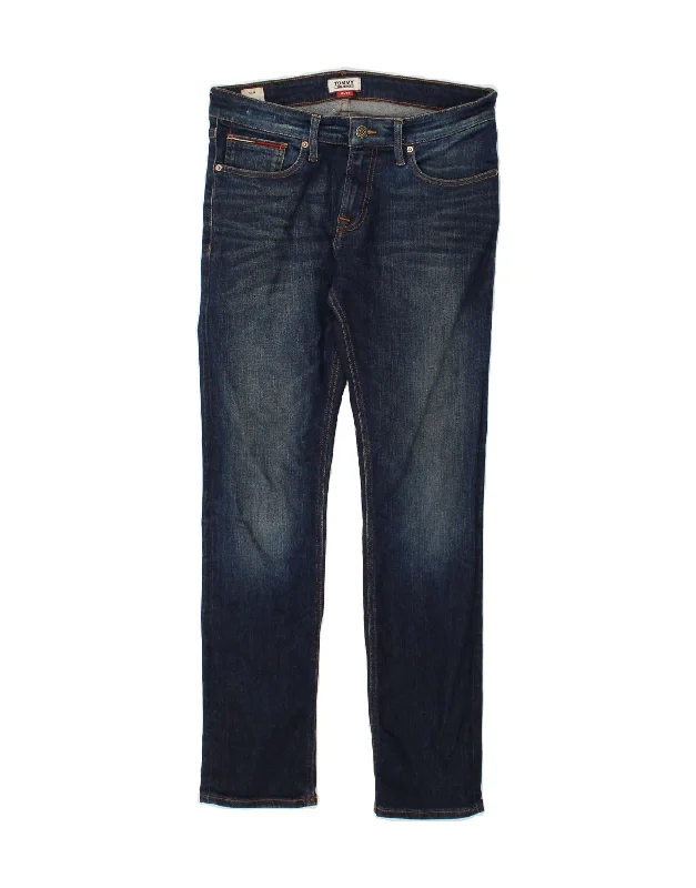 TOMMY HILFIGER Womens Scanton Slim Jeans W32 L32 Blue Cotton Fashionable Slouchy Fit Jeans