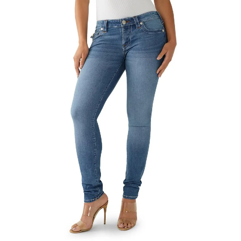 True Religion Womens Stella Low-Rise Medium Wash Skinny Jeans Comfortable Stretch Denim Jeans