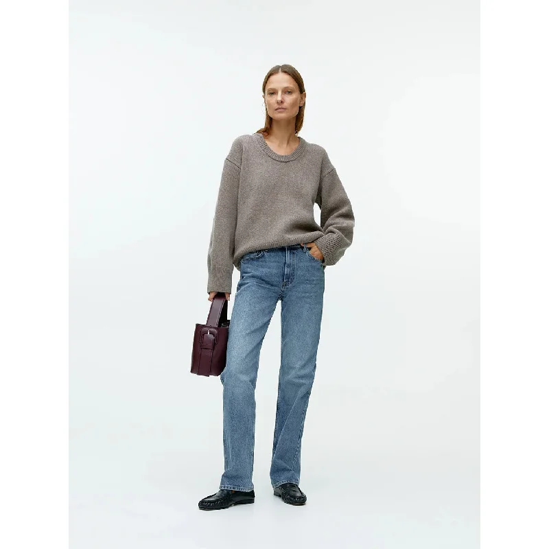 Arket Straight Leg Mid Blue Jeans Elegant Wide-Leg Jeans