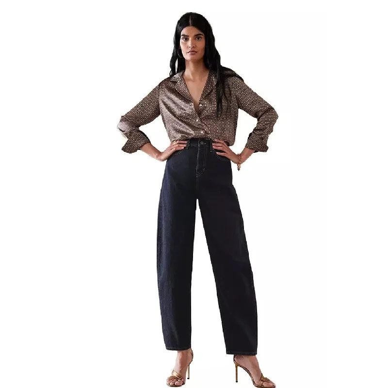 BR High Rise Barrel Jeans Cozy Stretch High-Waist Jeans