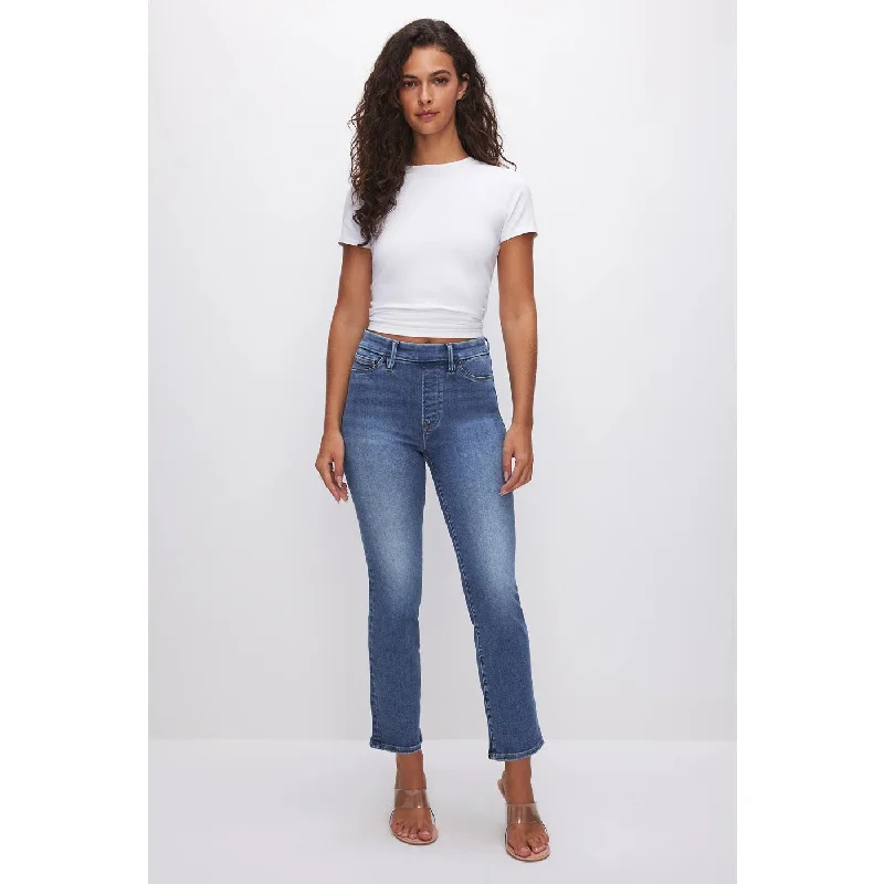 GA Power Stretch Mid Blue Straight Jeans Stylish Relaxed Fit Skinny Jeans