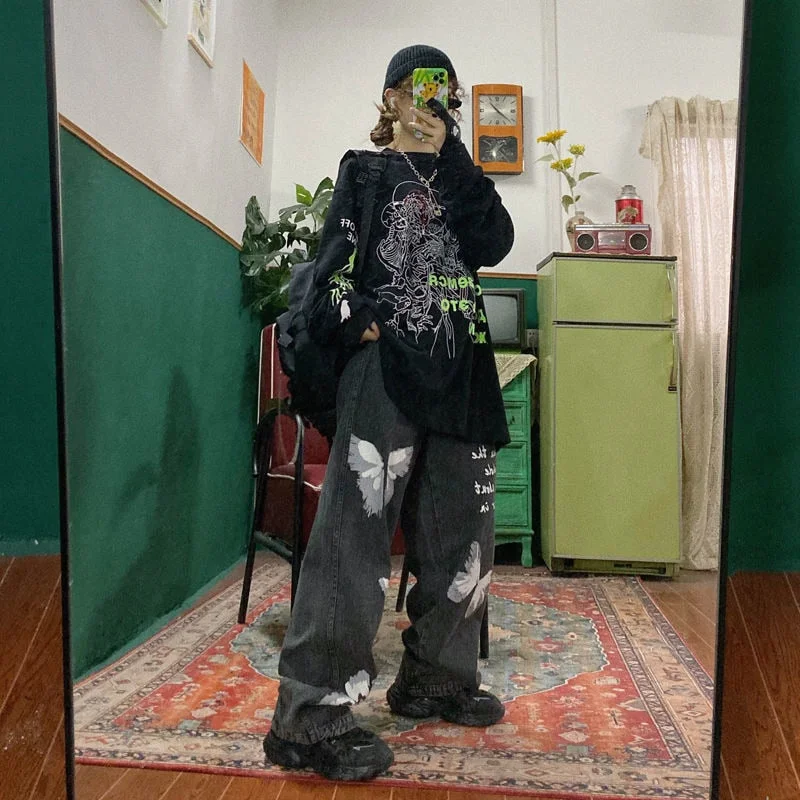 Women Harajuku Cargo Pants Trendy Tapered Pants