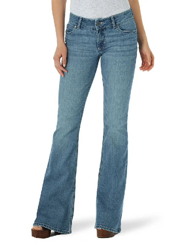 Women's Retro® Mae Mid-Rise Flare Jeans Cozy Relaxed Fit Denim Jeans