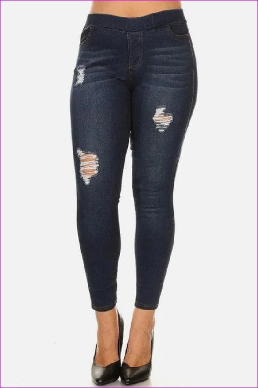 Women's Voluptuous (+) Size Ripped Jeans Fashionable Mom Jeans